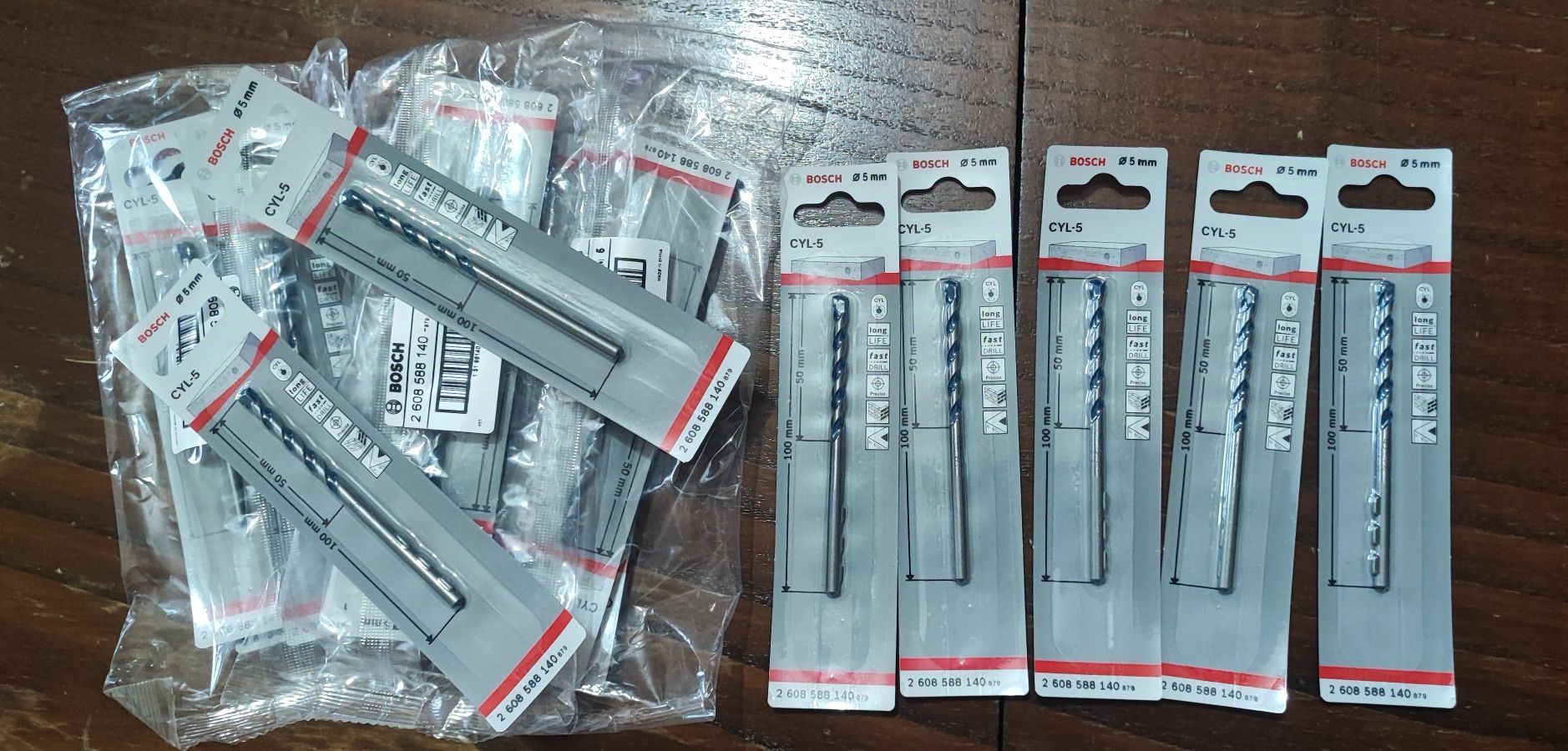 22 brocas de furar betao e pedra 5mm bosch