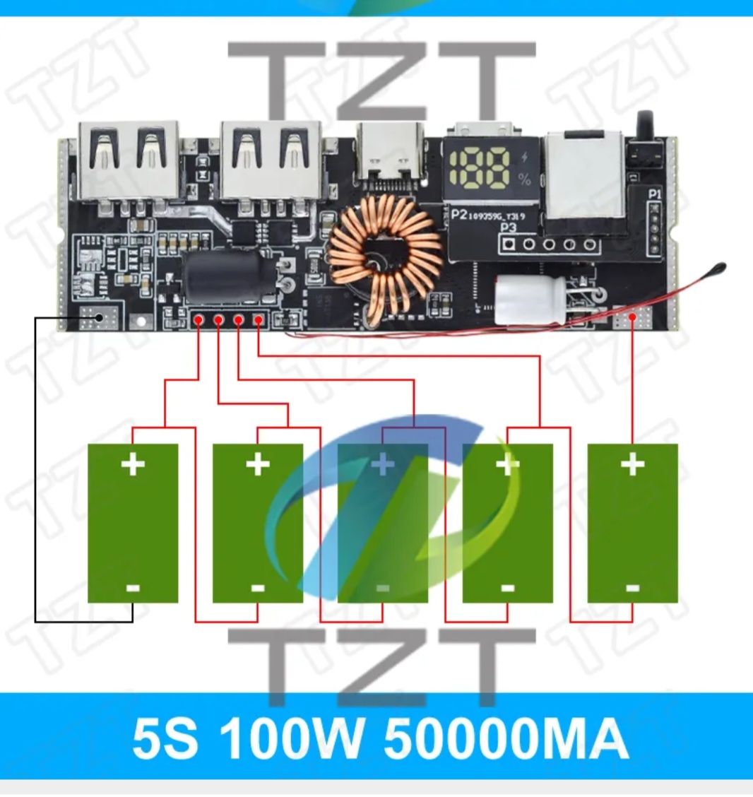 Плата зарядки повербанку Fast Charge 5S/4S 100W , 3S 65W