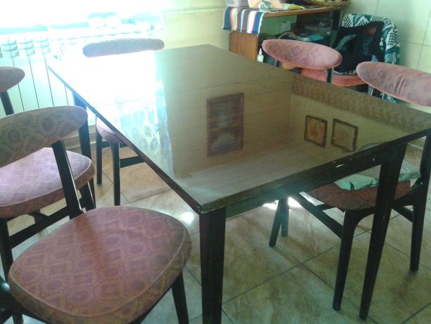 Stół i Krzesła (6szt) Oryginalny Zestaw PRL