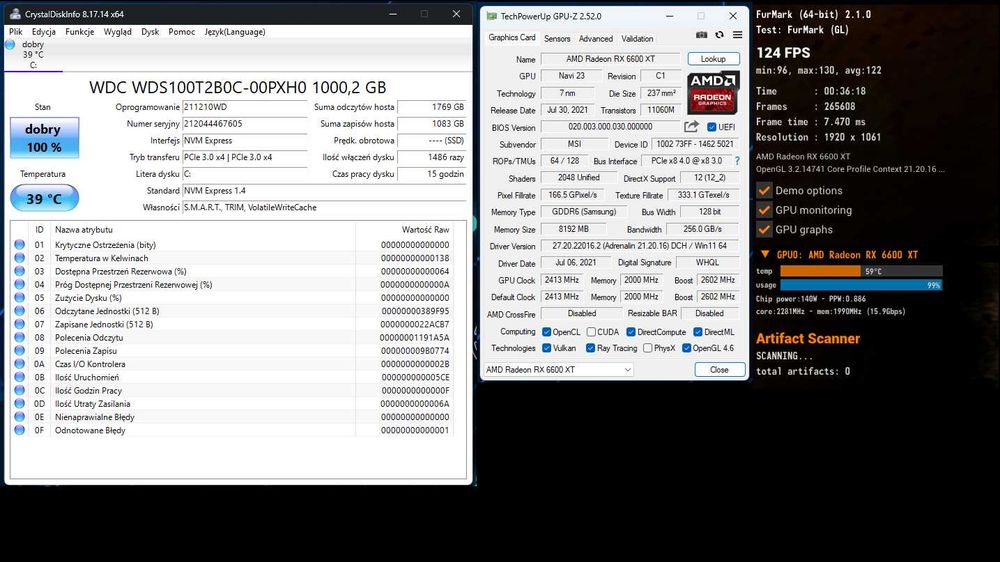 Komputer Gamingowy i5-8600, RX 6600 XT 8 GB, 16 GB, 1 TB SSD