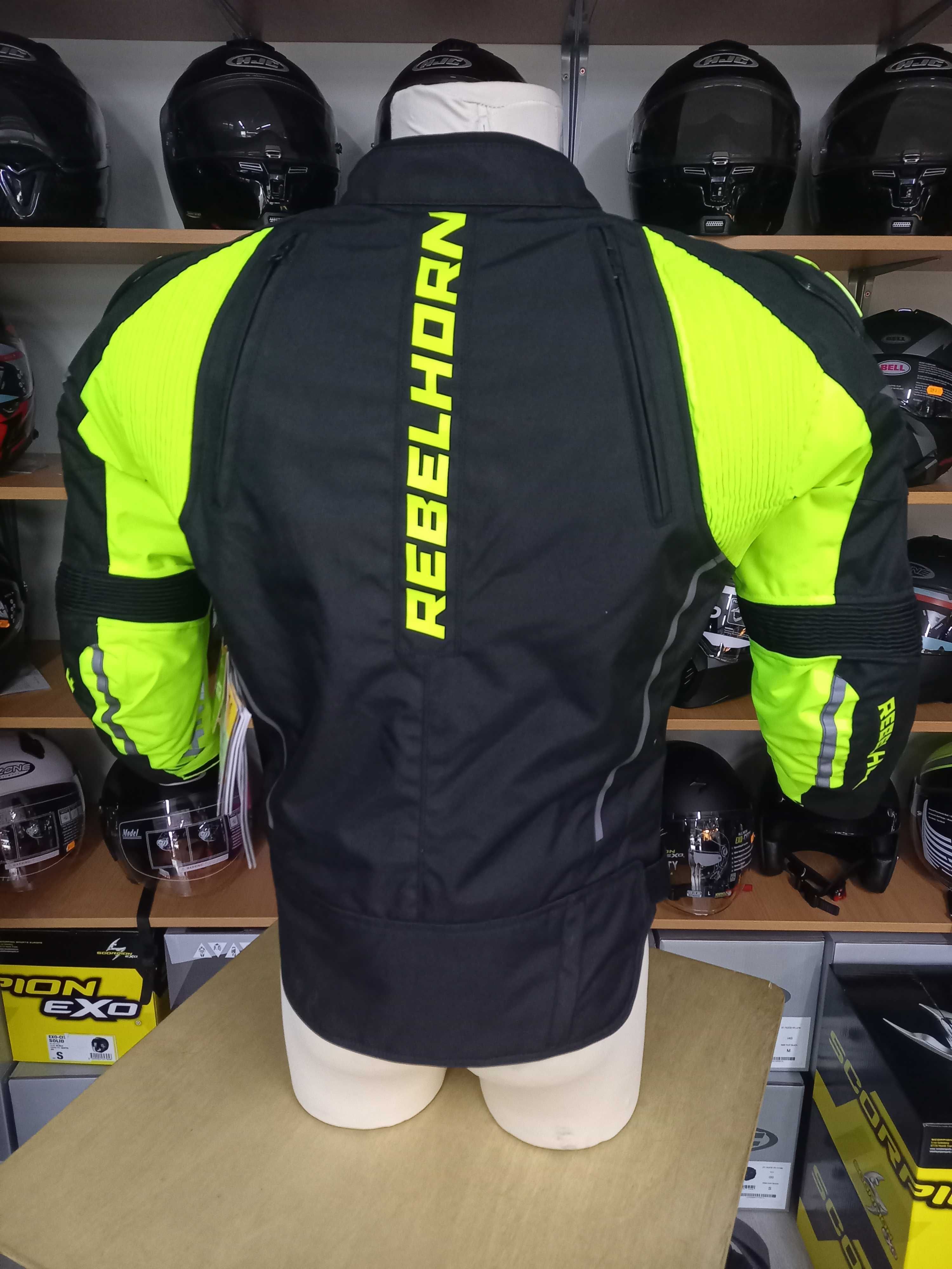 Męska Kurtka Tekstylna Rebelhorn Vandal Black/Fluo Yellow XXS