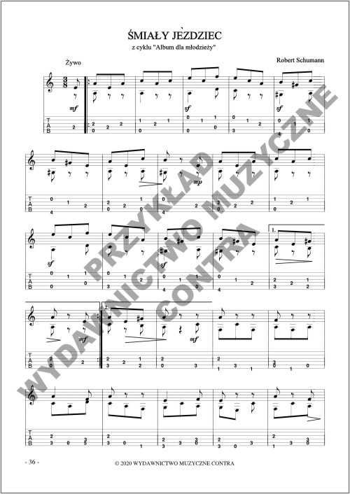 Łatwy Schumann na gitarę fingerpicking (nuty + tabulatury)