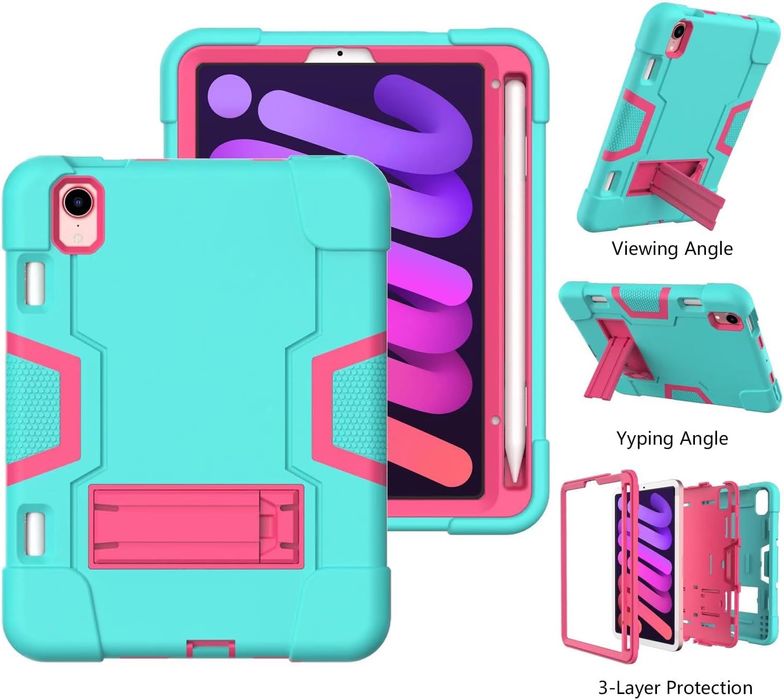 Etui do iPad Mini 6 8.3" z Podstawką i Miejscem na Rysik Miętowe