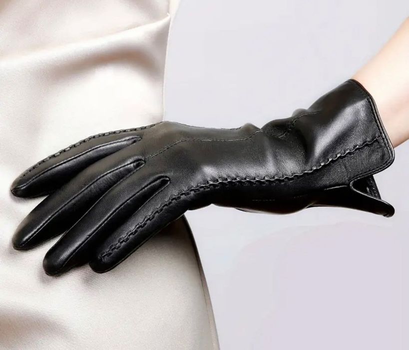 Нові Справжні жіночі рукавички з овечої шкіри, сенсорний екран флісові