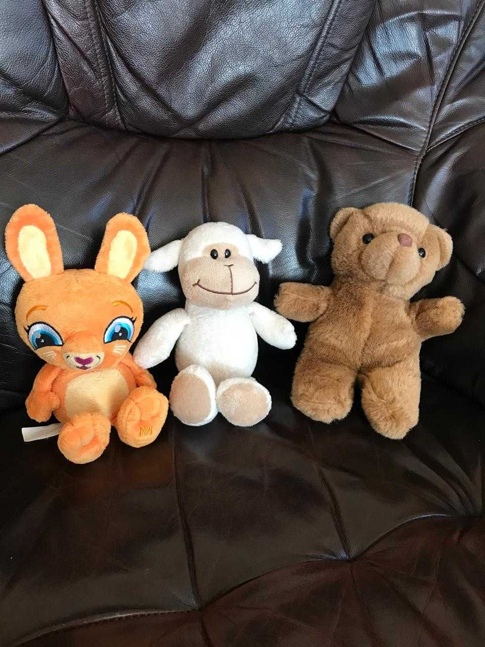 Мягкие игрушки " овечка ,заяц, мишка"