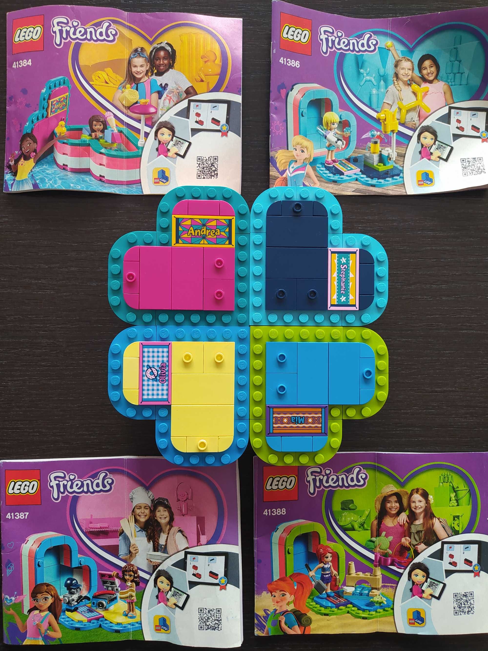 4x pudełko przyjaźni domek w kształcie serca Lego Friends