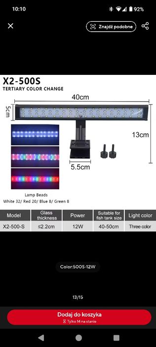 Oświetlenie LED do akwarium