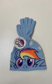 My little Pony Комплект детский на девочку шапка перчатки лытол пони