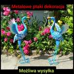 Metalowy flaming para ptakow ptaki metalowy paw solar lampa dekoracja