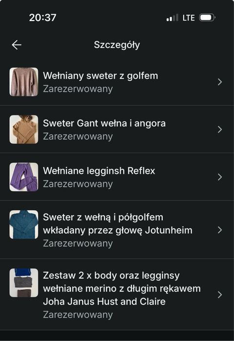 Zestaw ubran welna