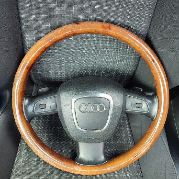 Kierownica drewno łopatki muktifunkcja Audi A4 B7 B8 A6 C6 A8 D3 Q7