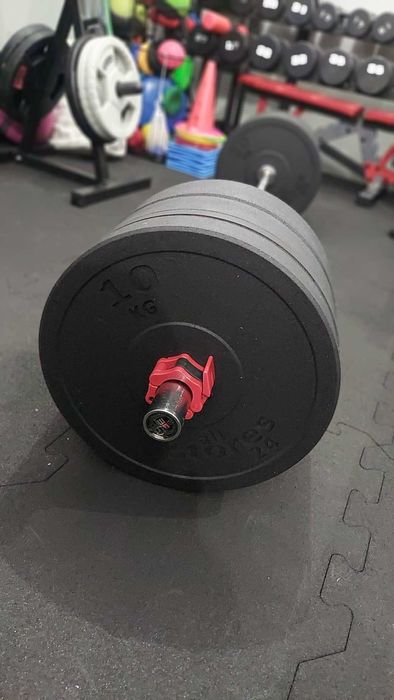 Zestaw bumpery 100 kg + gryf olimpijski 220 cm 20 kg + zaciski NOWE
