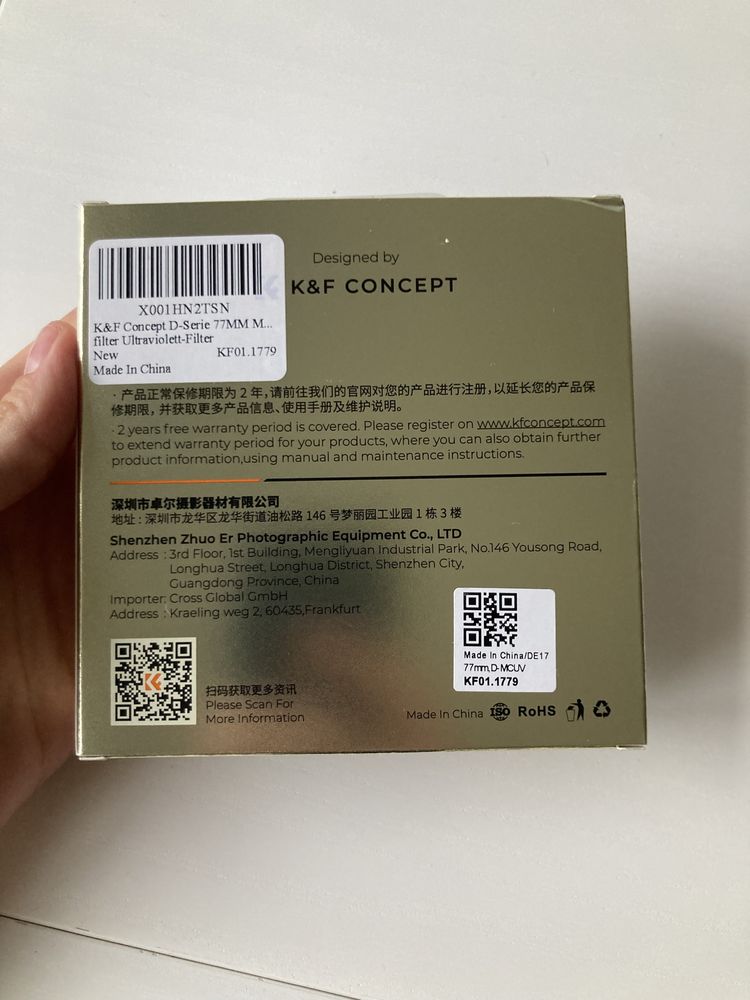 NOVO K&F Concept Nano-D filtro 77mm de proteção