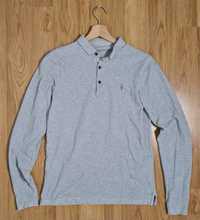 AllSaints męska koszulka polo szara XS longsleeve z długim rękawem