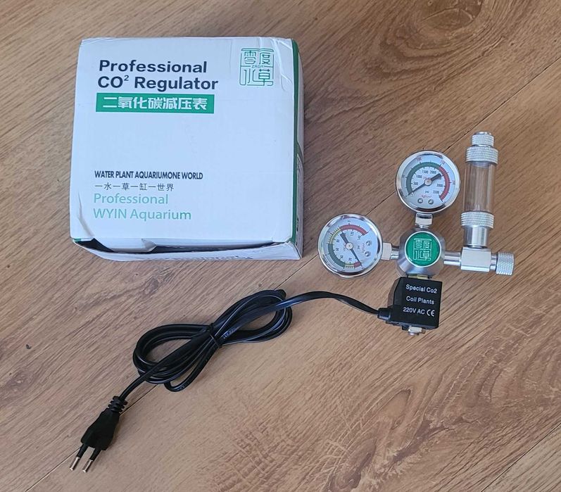 Zestaw CO2 akwarium reduktor +licznik+zawór elektromag 230v Sodastream