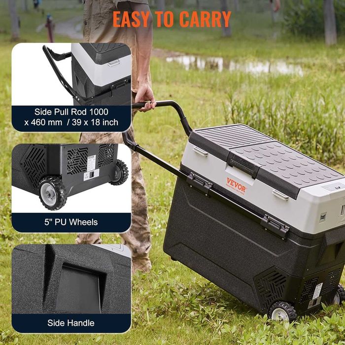 Frigorifico portátil Vevor 53L, 12/24V DC e 100–240V AC