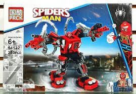 Klocki Czerwony Spiderman Figurka Pojazd 250 El