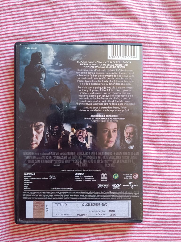 DVD do filme "O Lobisomem" (portes grátis)