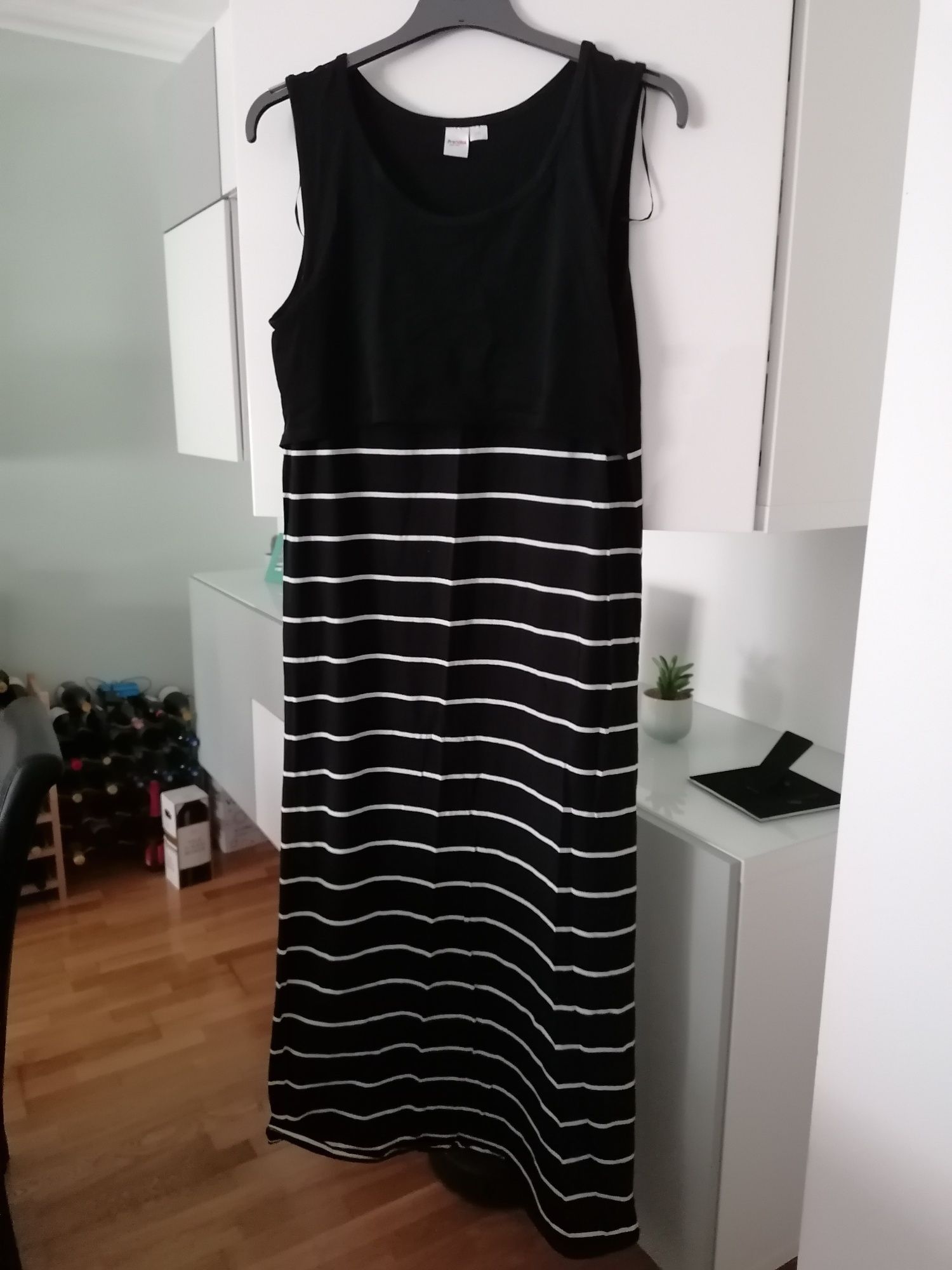 Vestido comprido prémamã com abertura - Prénatal tamanho L/G