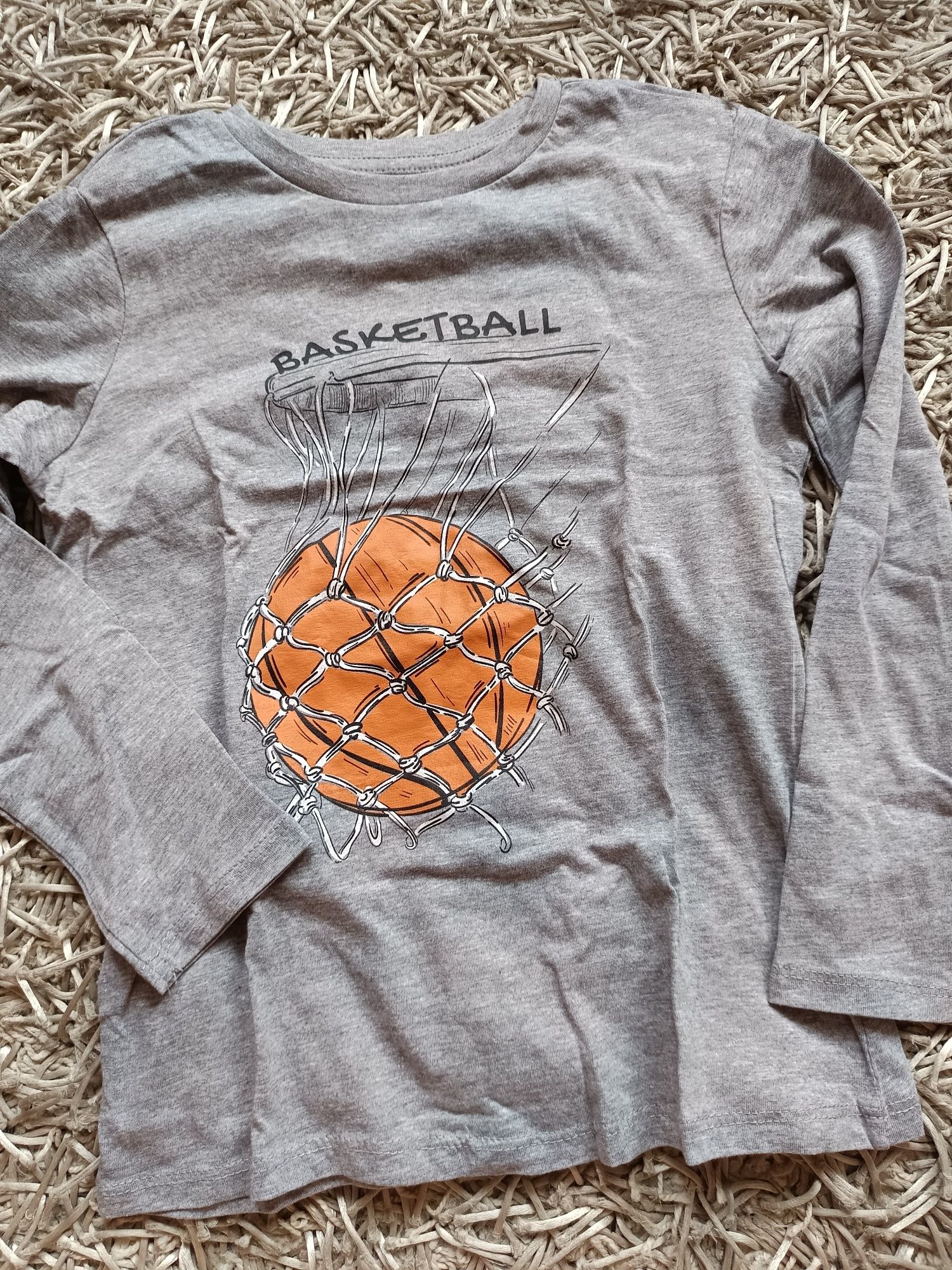 Szara bluzka chłopięca 128 basketball Sinsay 8-10lat