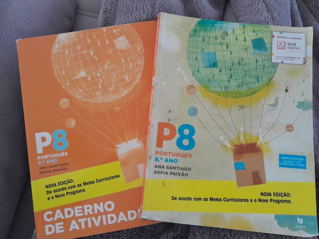 Manual e caderno atividades português 8⁰ ano