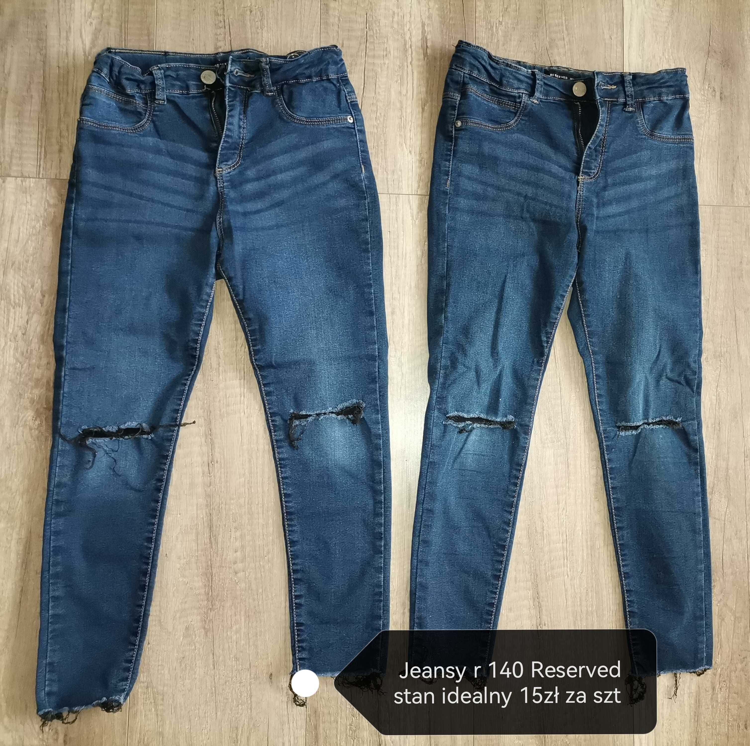 Spodnie jeansy dla dziewczynek/bliźniaczek r 140 Reserved H&M