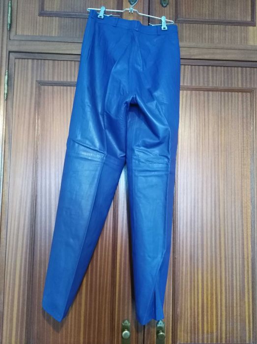 Calças vintage em couro genuíno