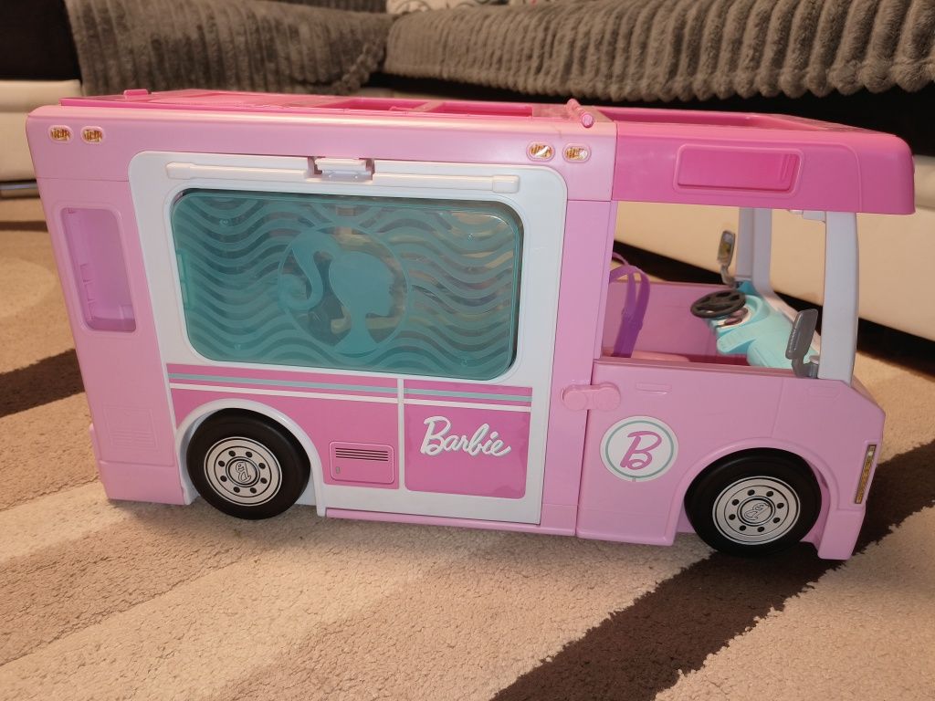 Kamper Barbie 3w1 GHL 93 Mattel lalki basen domek samochód