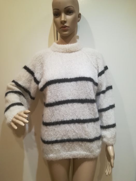 Sweter handmade alpaka jedwab