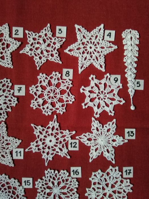 Szydełkowe gwiazdki ozdoby świąteczne