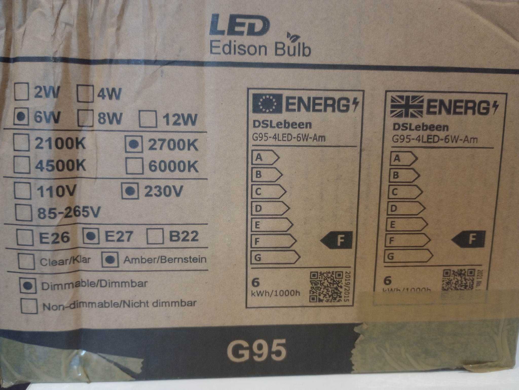 Żarówka Edison LED G95 6W E27 dekoracyjna retro