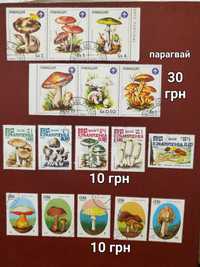 Почтовые марки грибы, минералы