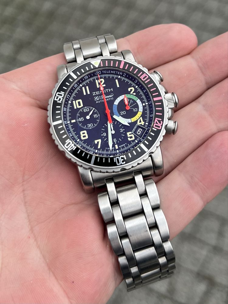 Zenith El Primero Rainbow Flyback zegarek wymiana na omega rolex iwc