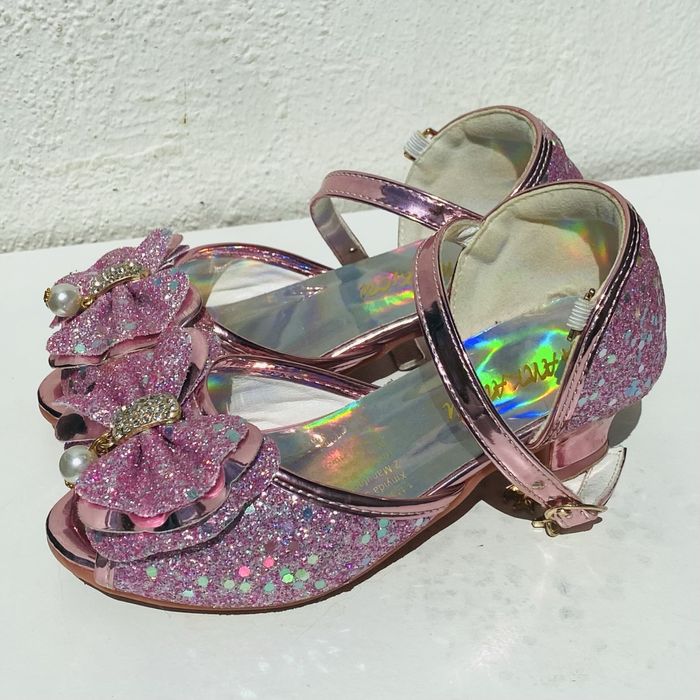 Sapatos Princesa Rosa Glitter Menina Tamanho 27.5