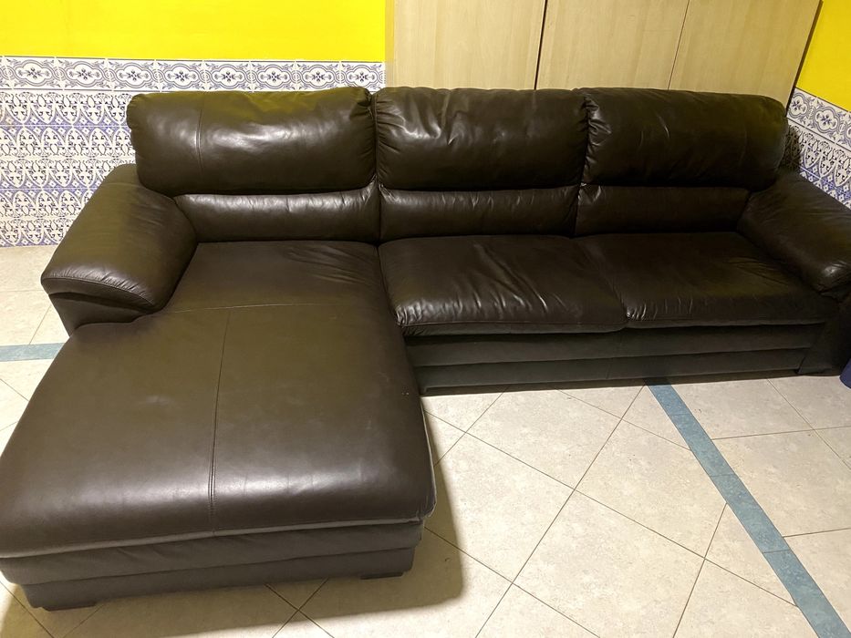 oportunidade! sofá de couro de luxo