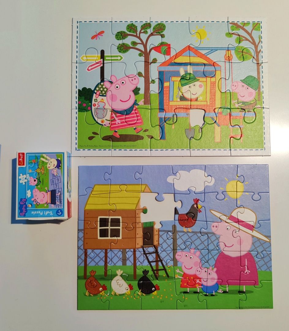 Zestaw puzzli ŚWINKA PEPPA 5szt +gratisy