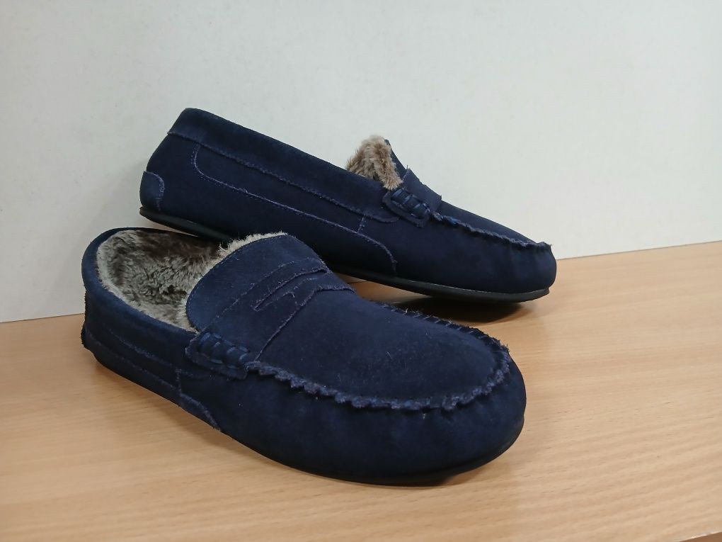 Кеди 43р/28см,шкіряні   утеплені мокасини M&S оригінал !