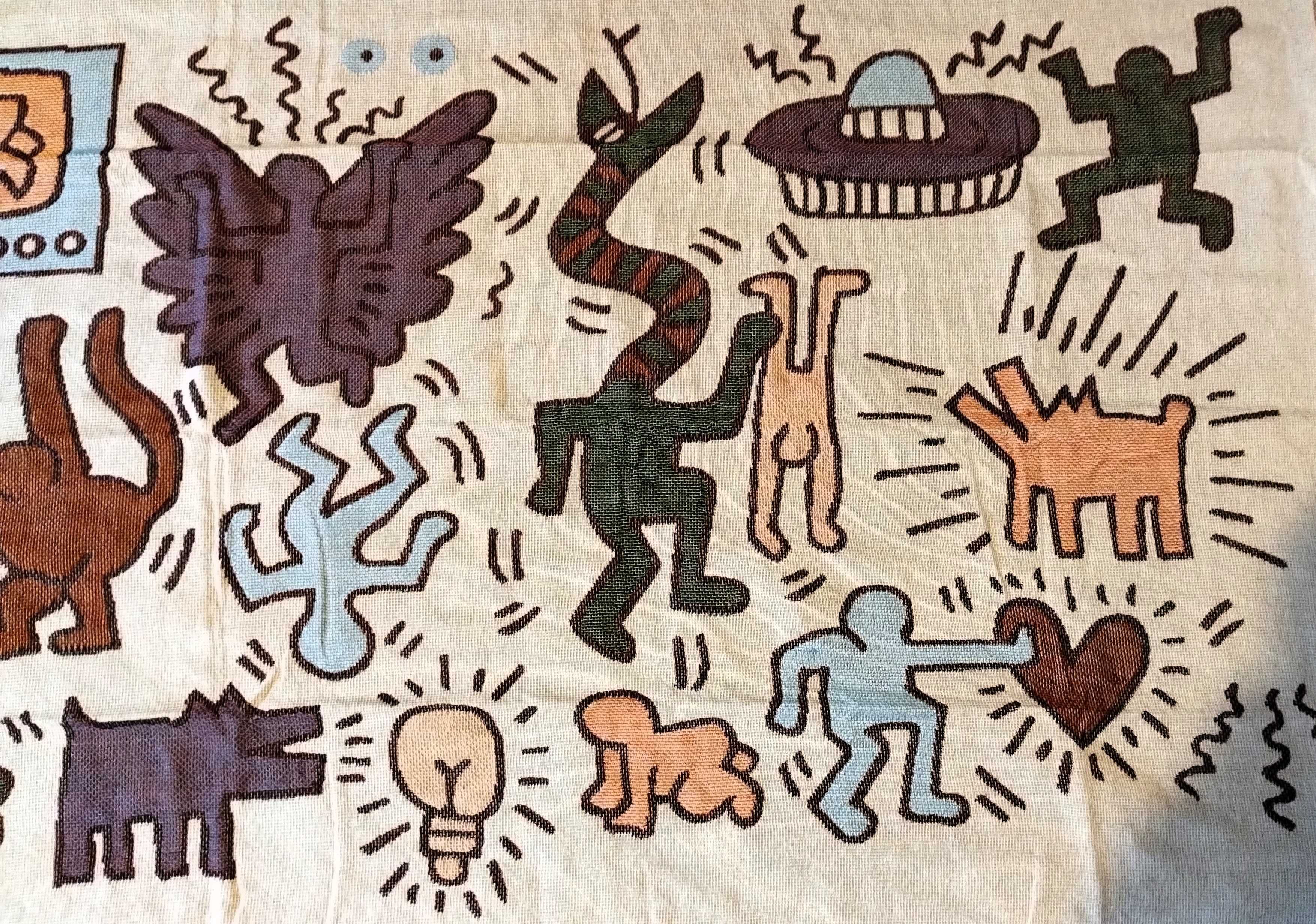 Manta Keith Haring Tapeçaria Grande 1.20X0.90mts Cobertor
