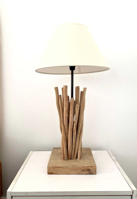 Candeeiros vintage madeira (par)