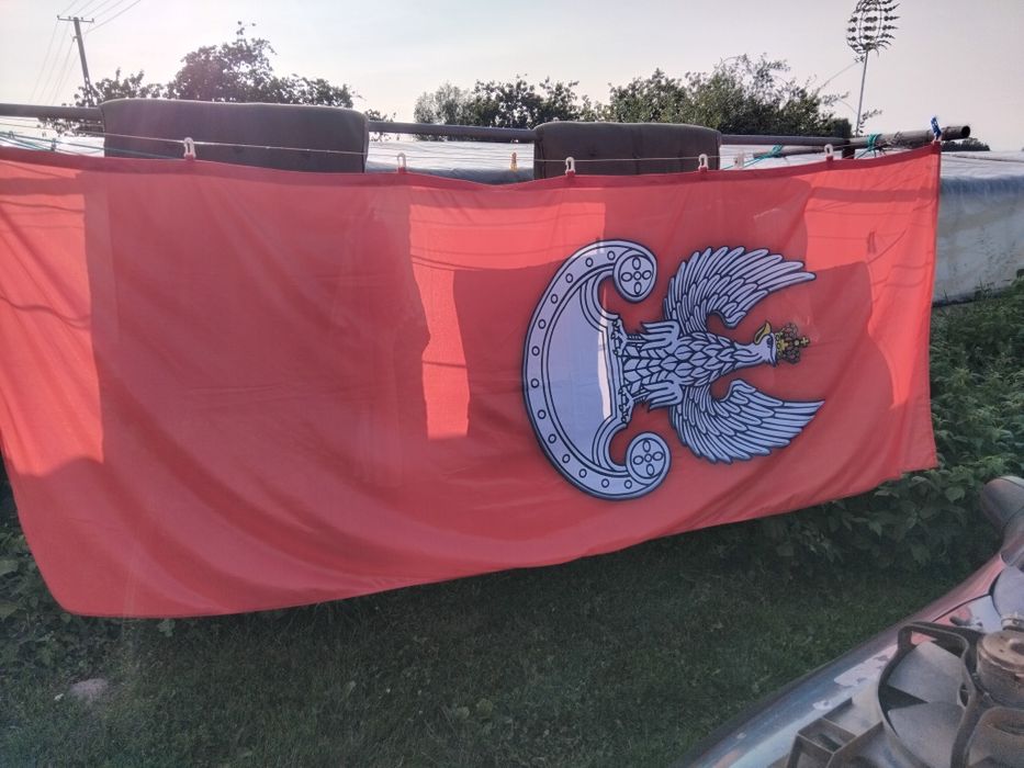 Ogromna pionowa flaga Wojsk Lądowych 300/100 larytas kolekcjonerski WP
