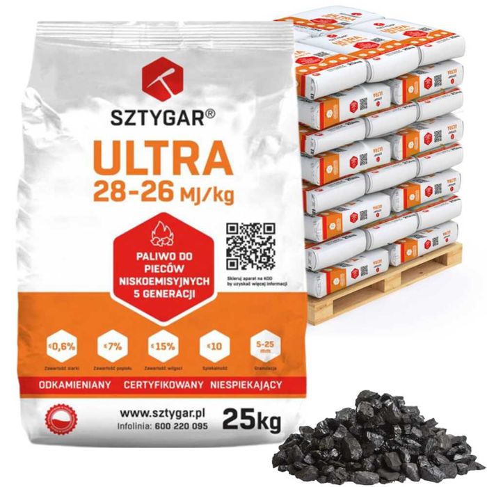 Ekogroszek Groszek Plus Ultra 25 kg Sztygar , Cena z transportem