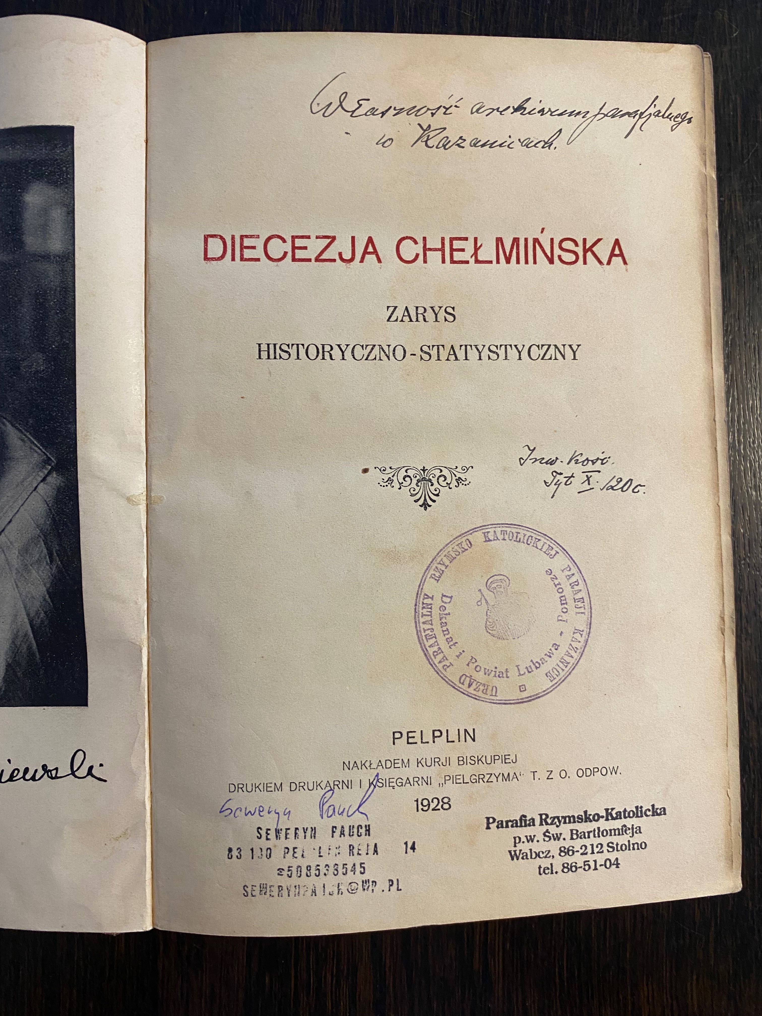 Diecezja Chełmińska. Zarys historyczno - statystyczny-1928