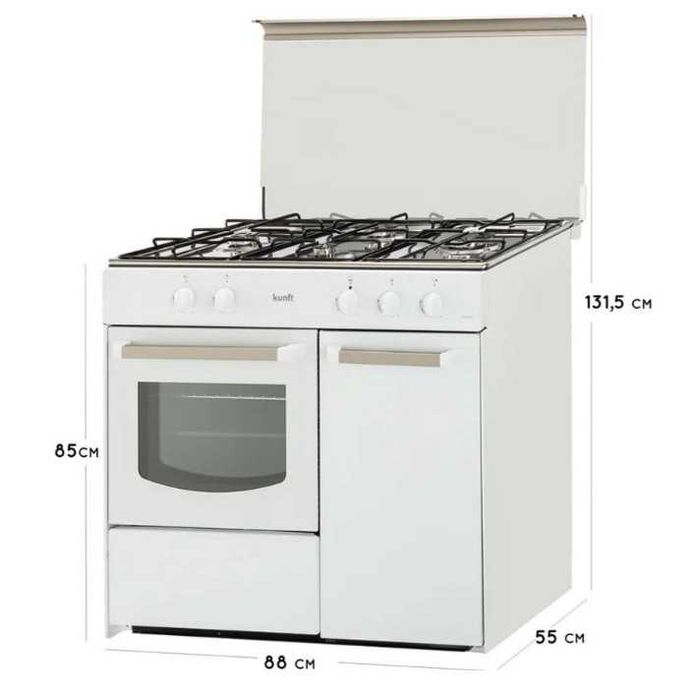 Fogão a gás Kunft de 4 bocas e forno, muito bom estado