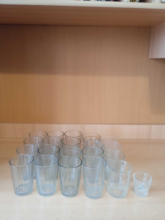 Стеклянные, разные стаканы СССР в целом состоянии. 21 штука.