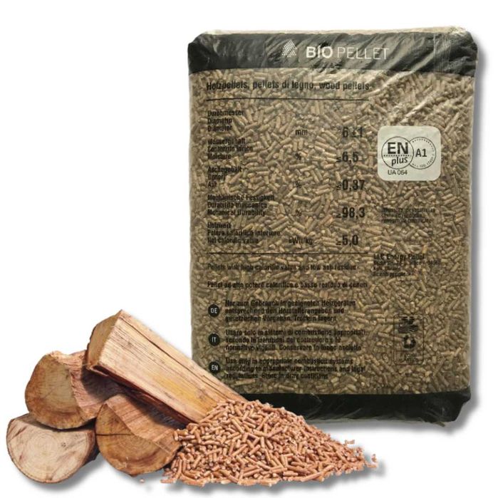 Pellet sosnowy A1 z certyfikatem EN Plus (odpowiednio magazynowany)