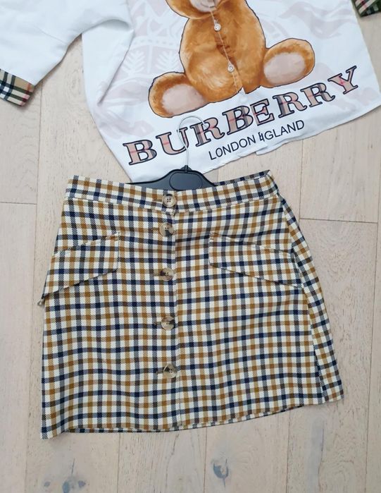 Burberry 40 / L zestaw koszula spodniczka