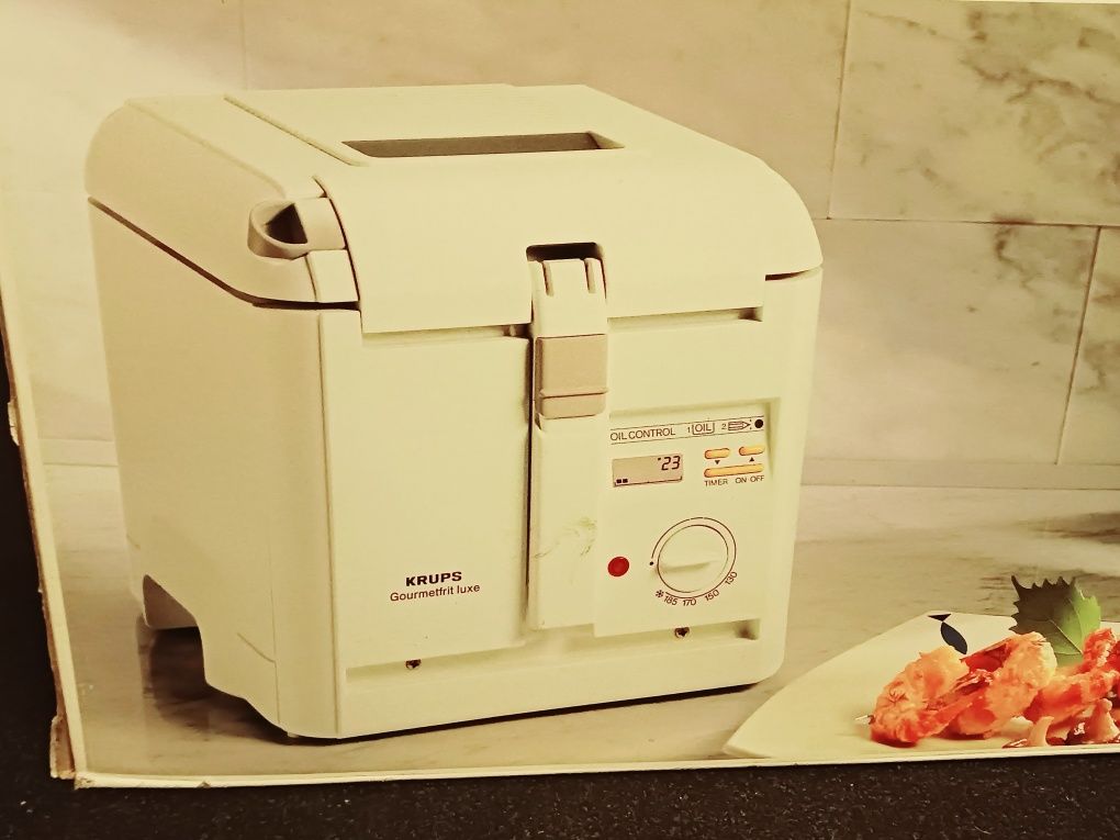 NOVO Fritadeira Krups Gourmet frita luxe com óleo temporizador digital