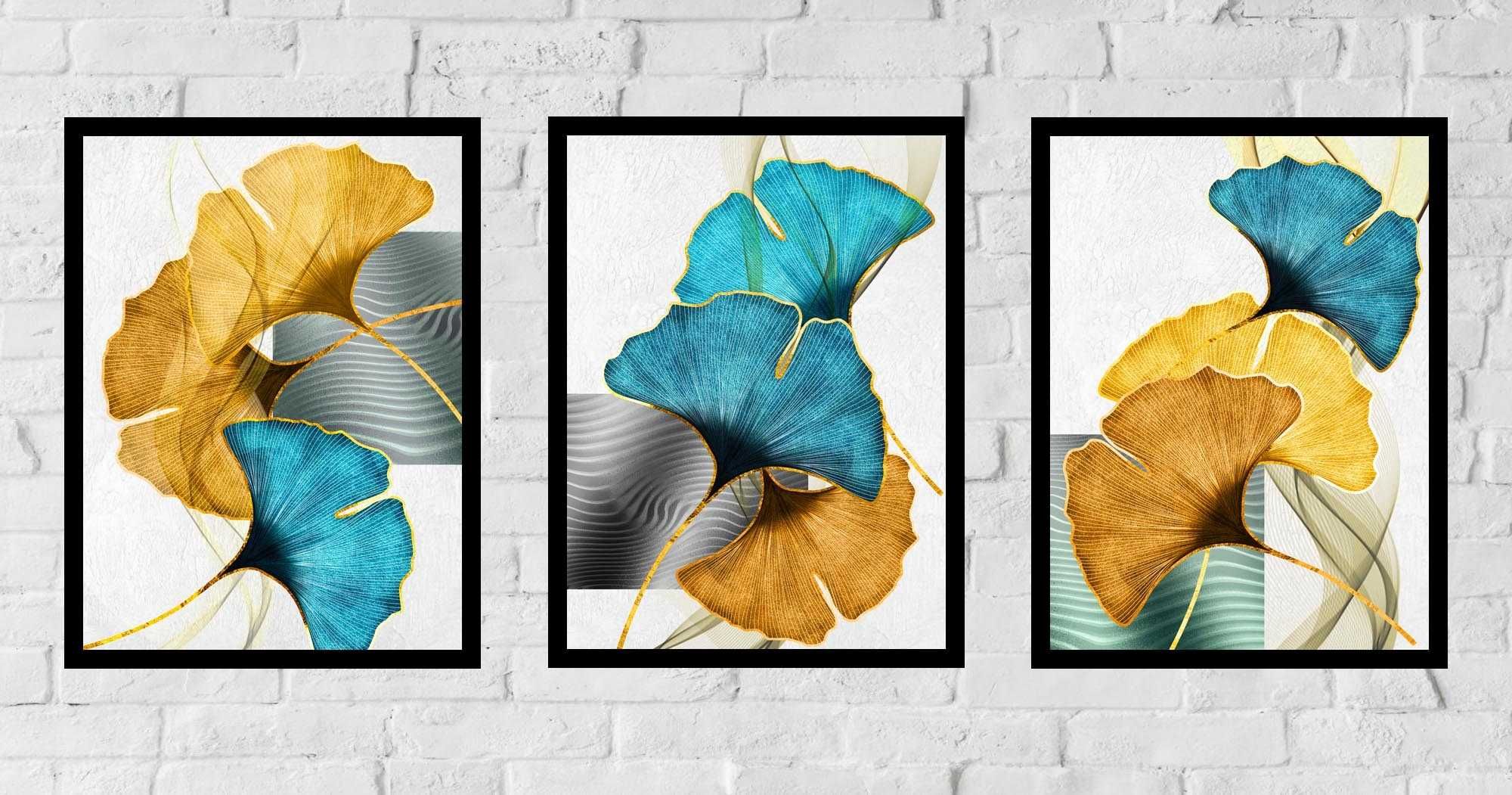 50x40 obrazy w ramie plakaty ramka GINKGO ABSTRAKCJA SALON NATURA BOHO