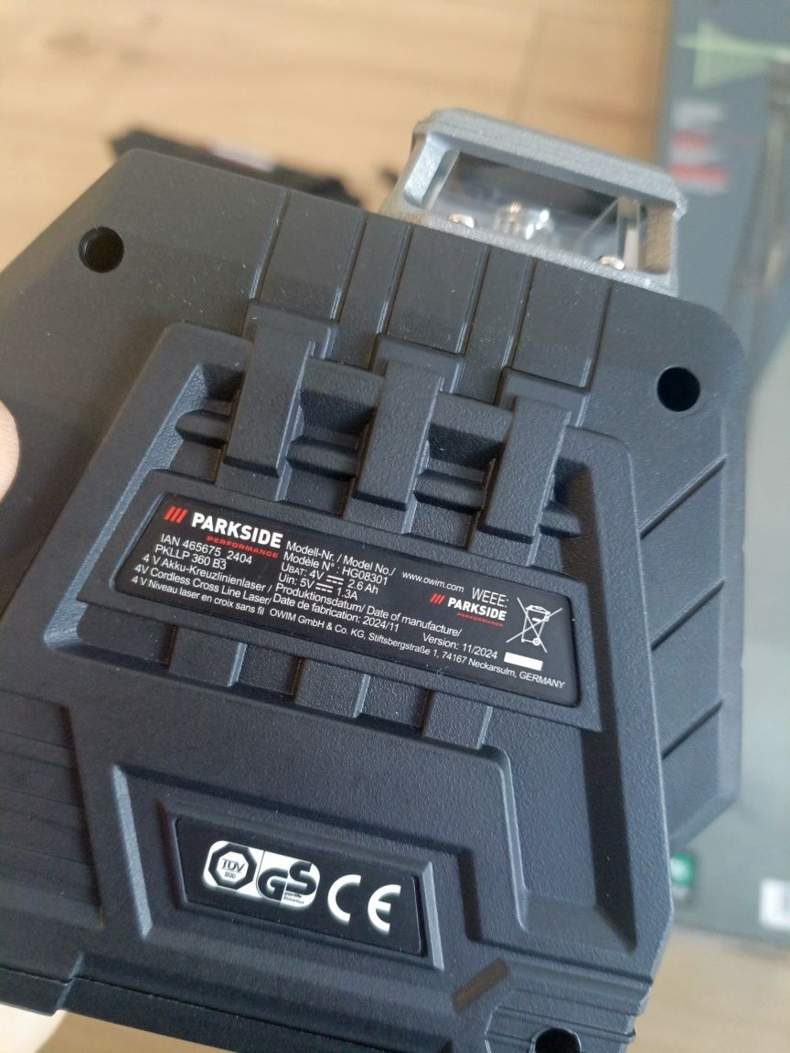 Nowy Gwarancja laser krzyżowy Parkside PKLLP B3 zielony statyw