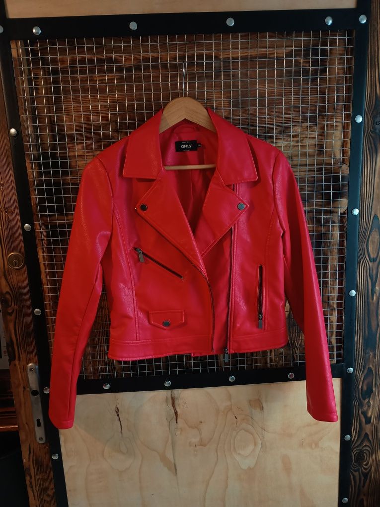 Nowa czerwona ramoneska kurtka biker Only r S 36
